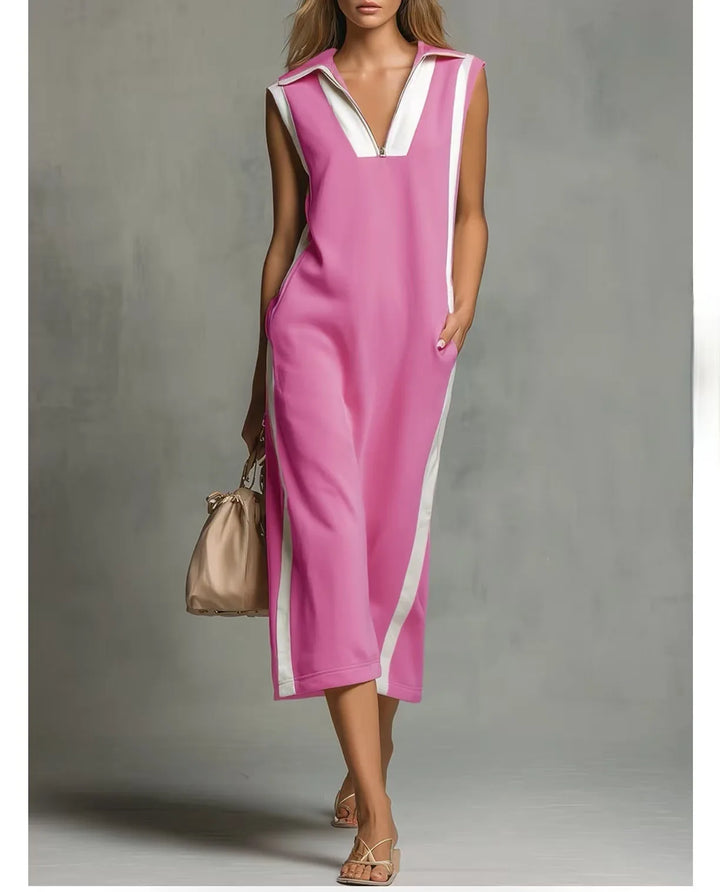 Avery Relaxed Fit Sleeveless Midi Shirt Dress