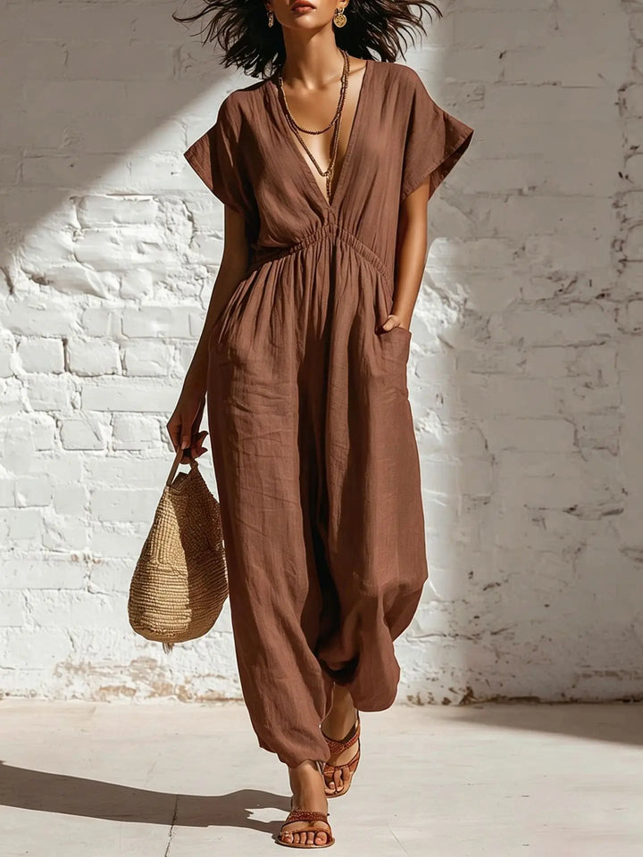 Monroe Relaxed V Neck Jumpsuit