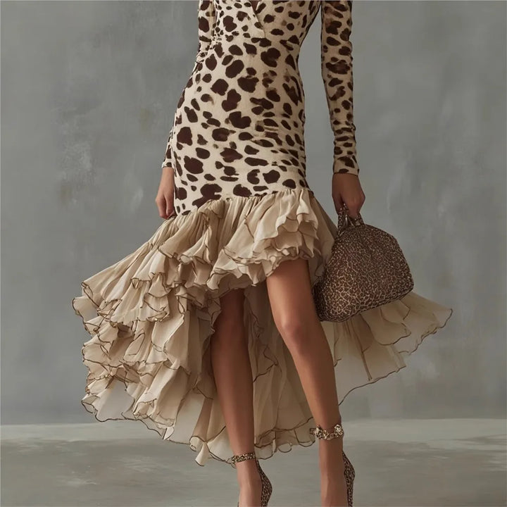 Sloane Leopard Ruffle Dress