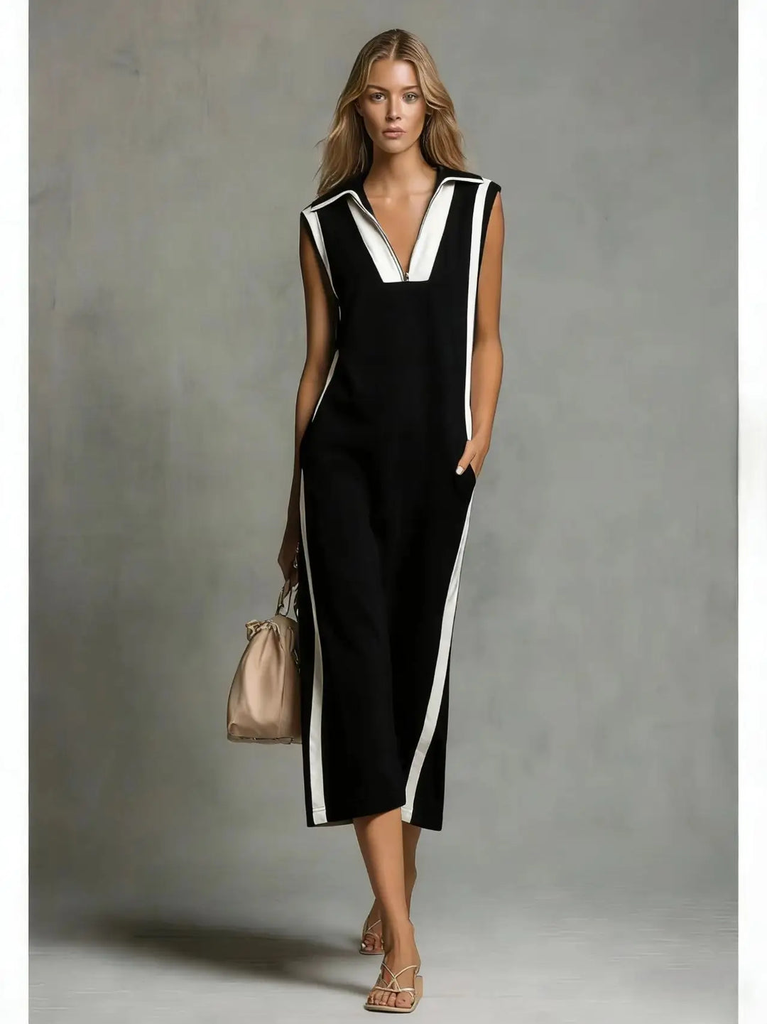 Aniyah V Neck Maxi Shirt Dress