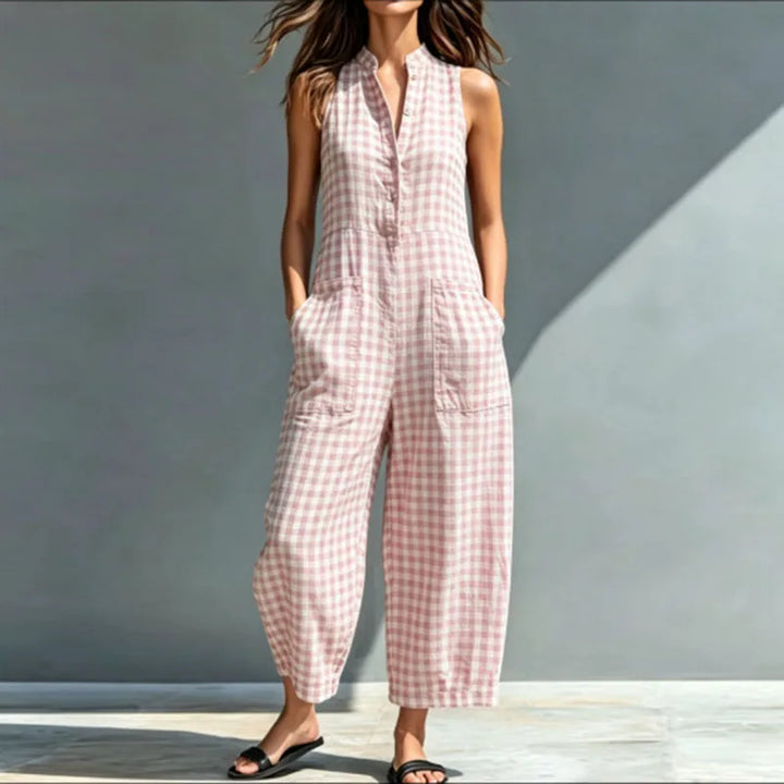 Ramon Plaid Wide Leg Jumpsuit