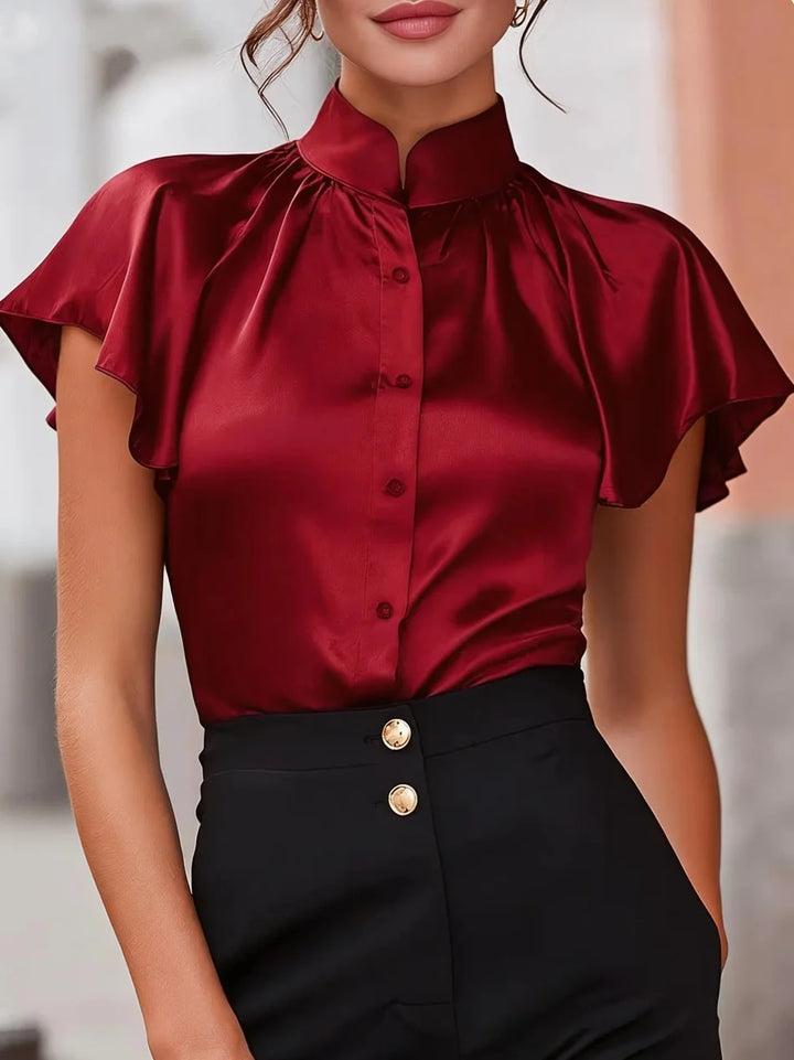 Taraji Satin Ruffle Blouse