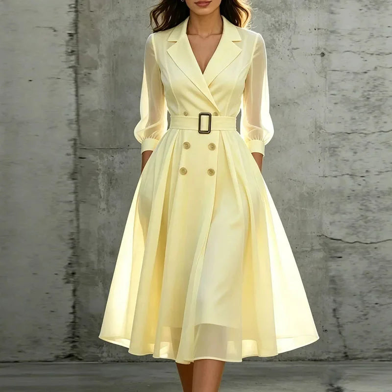 Elena Double Breasted Midi Dress