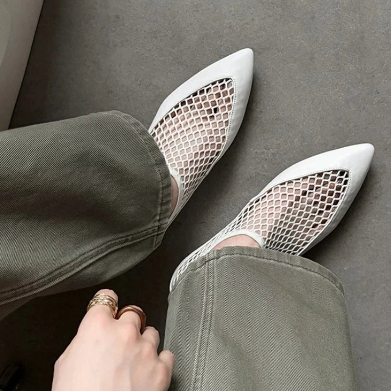 Noelle Pointed Toe Mesh Flats