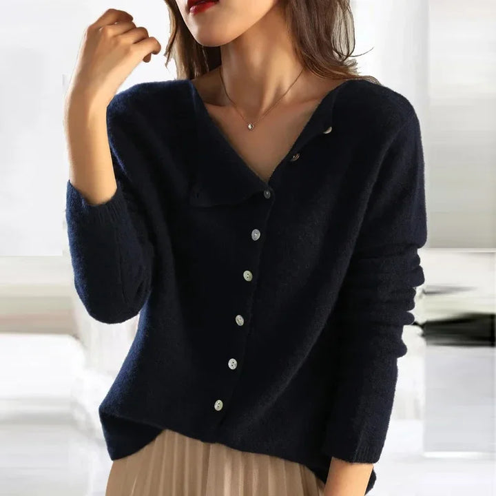 Anya Asymmetric Button Cardigan