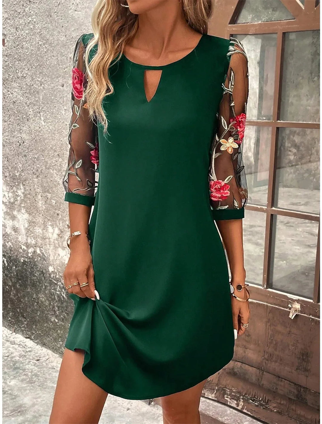 Elara Elegant Chic Floral Mini Dress