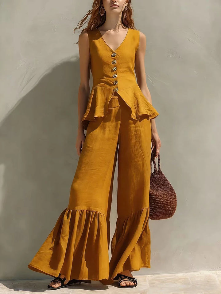Isabel Ruffle Wide Leg Set
