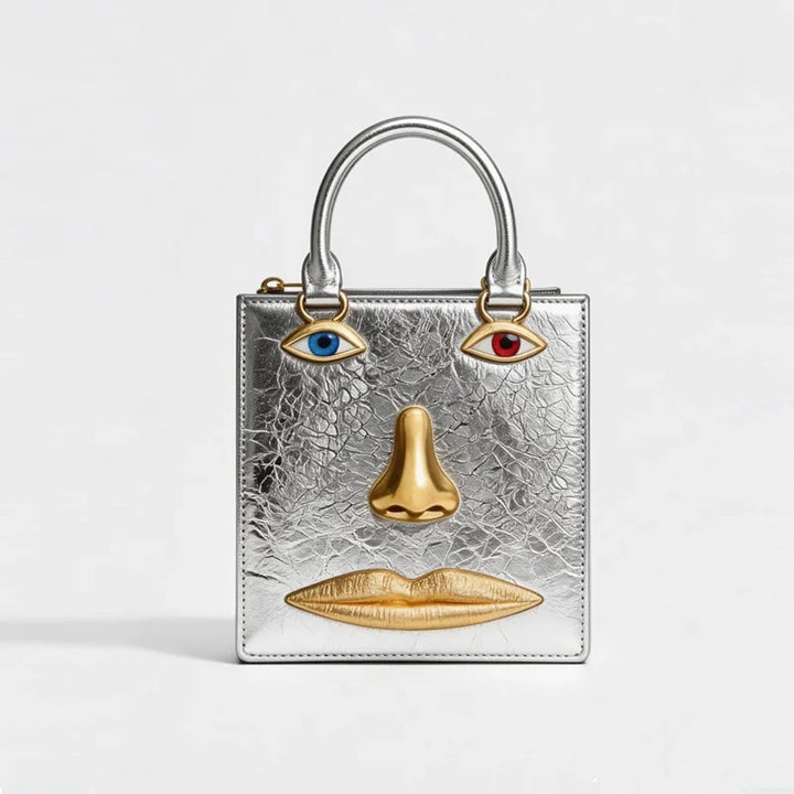 Genevieve Statement Face Top Handle Bag