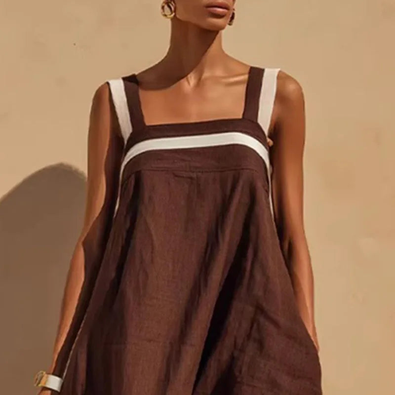 Cherry Color Block Maxi Dress