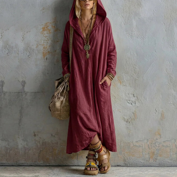 Everly Bohemian Hooded Maxi Dress