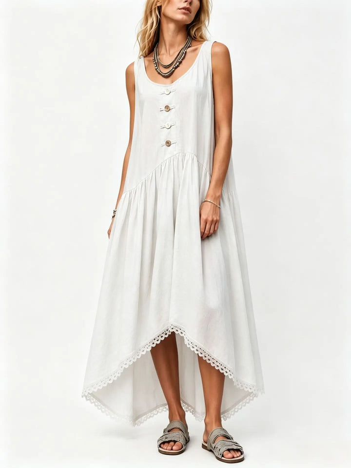 Taylor Flowy Asymmetrical Midi Dress