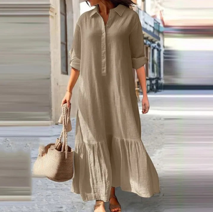 Eleanor Linen Shirt Maxi Dress