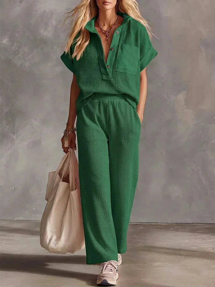 Annika Waffle Knit Matching Set