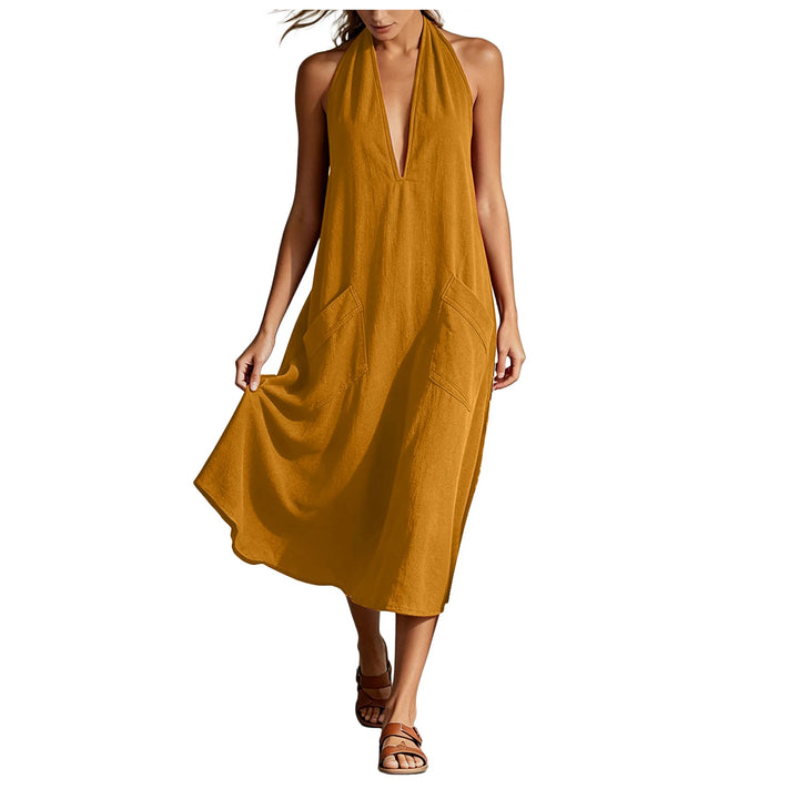 Reese Breathable Linen Midi Dress