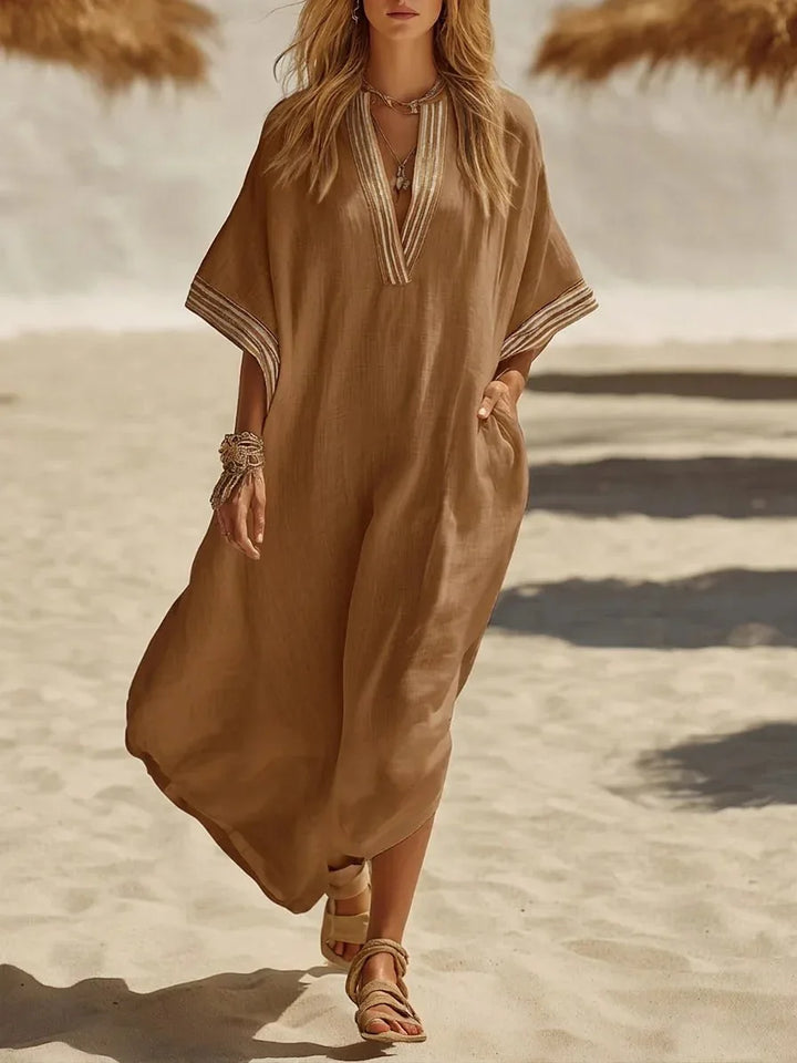 Manet Breathable Kaftan Maxi Dress