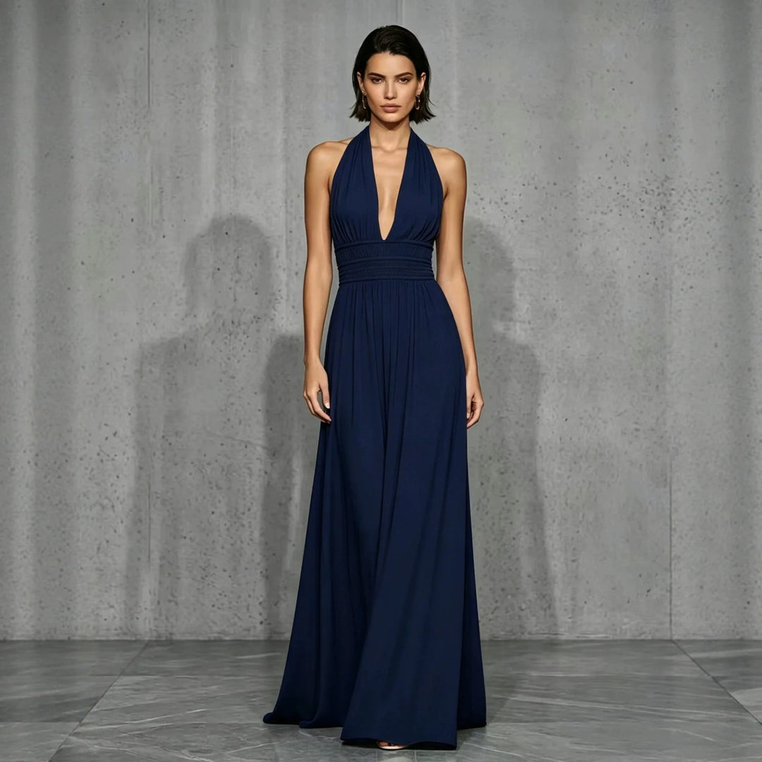 Valentina Elegant Halter Maxi Dress
