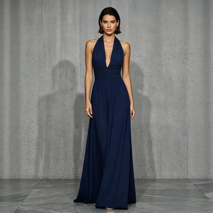 Valentina Elegant Halter Maxi Dress