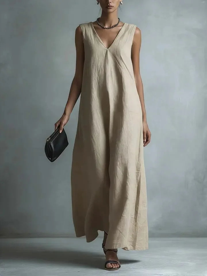 Aurora Breathable Cotton Linen Long Dress