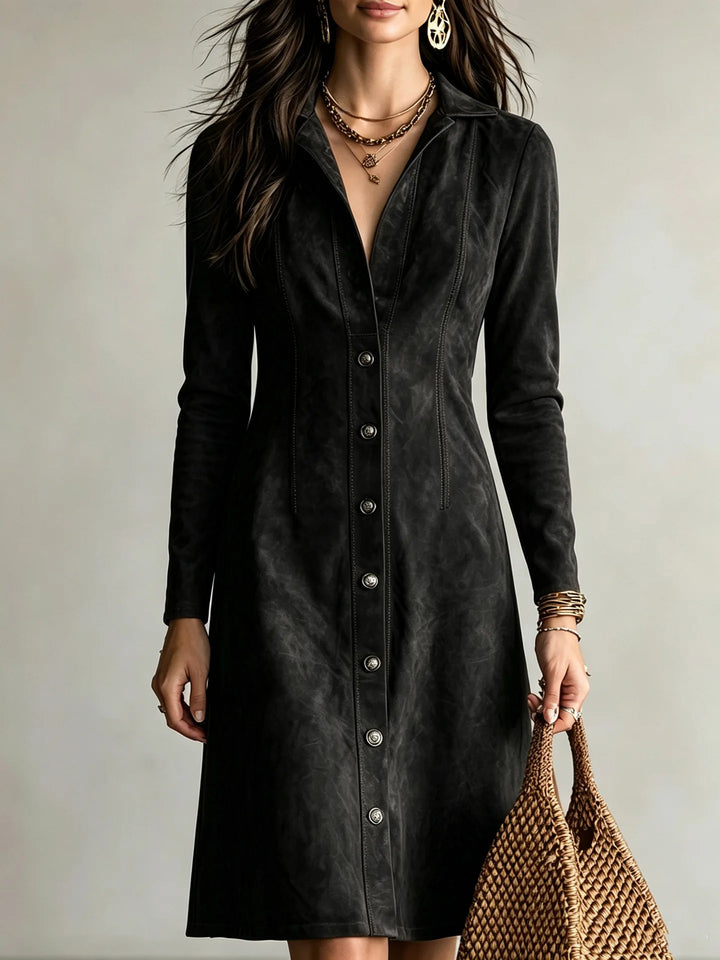 Sabina Button Front Shirt Dress