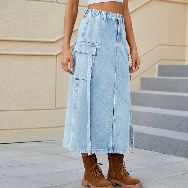 Beverly Elastic Waist Denim Skirt