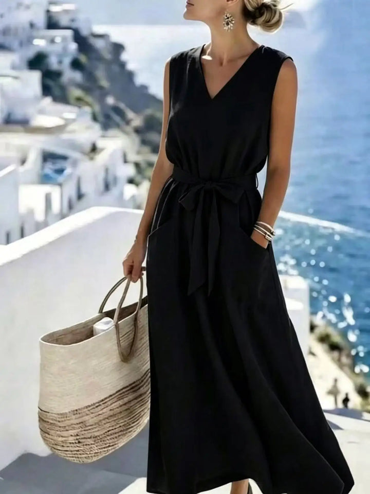 Camille Casual V Neck Maxi Dress