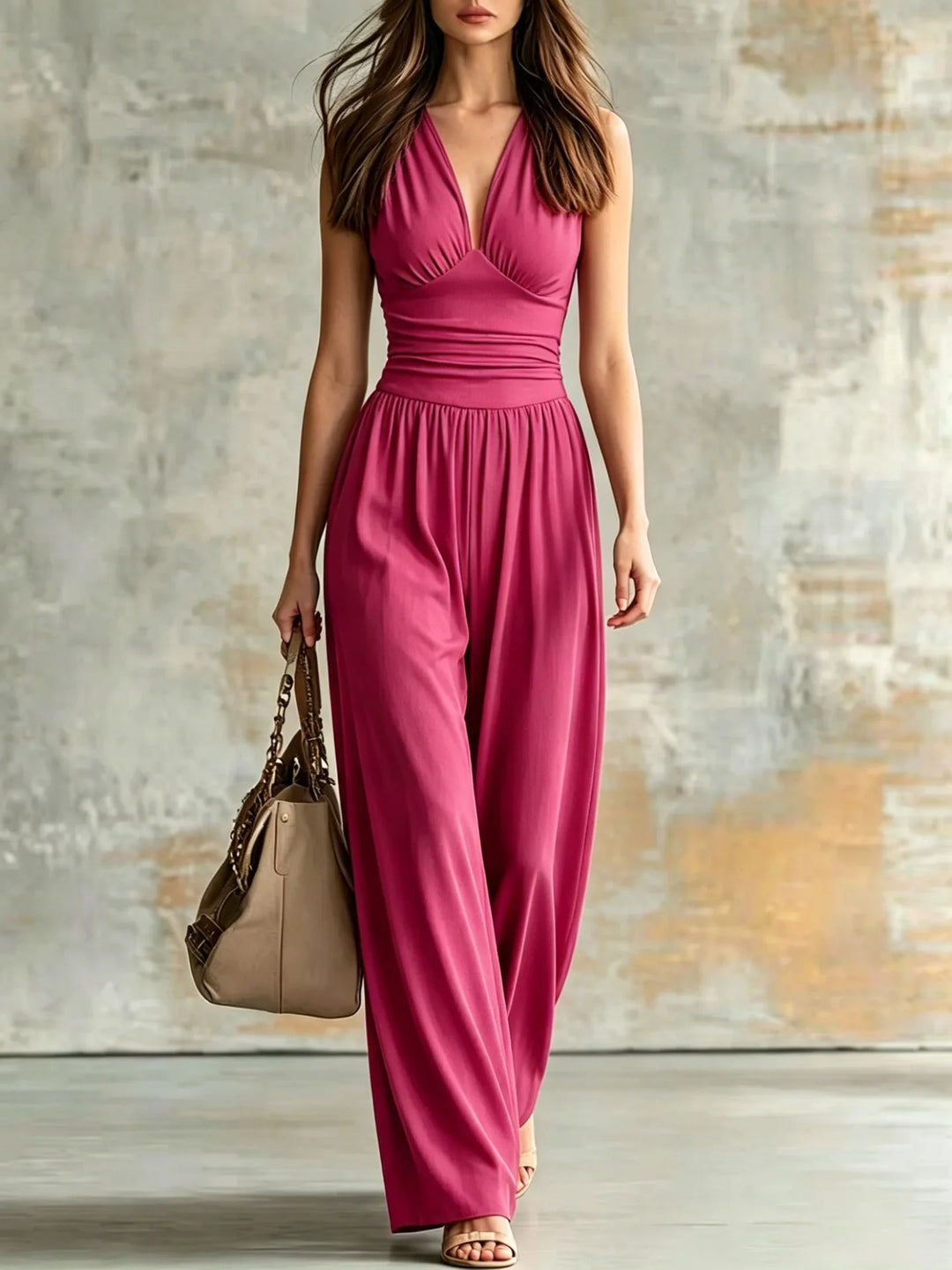 Kendall Figure Flattering V Neck Jumpsuit