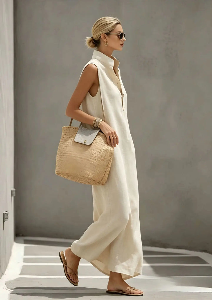 Willa Elegant Chic Linen Maxi Dress