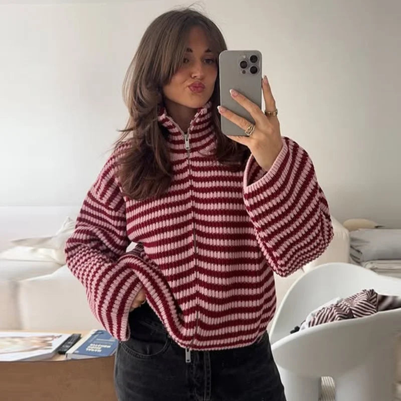 Elodie Ribbed Mock Neck Sweater