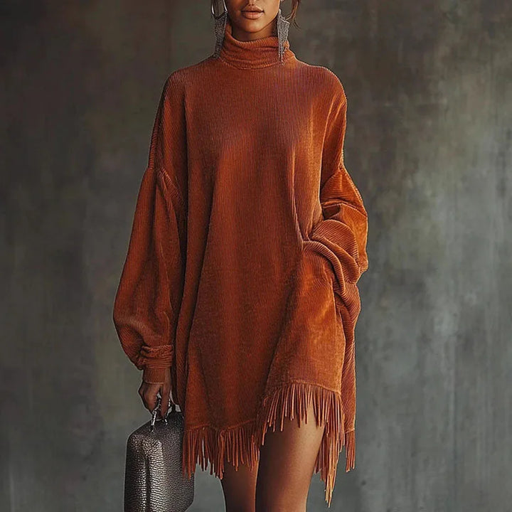Elodie Soft Fringe Knit Dress