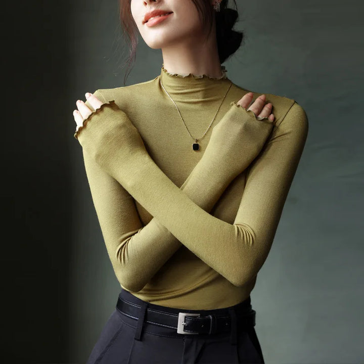 Laurel Lettuce Edge Knit Top