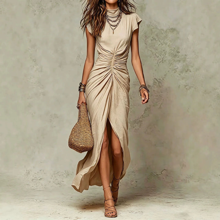 Jolie Mock Neck Split Dress