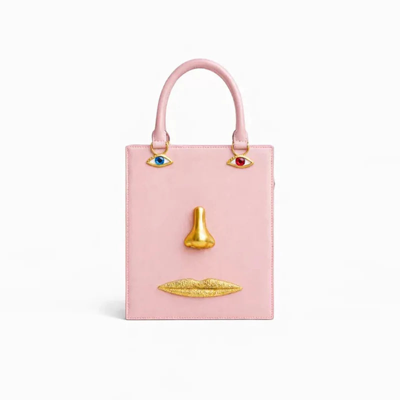 Genevieve Statement Face Top Handle Bag