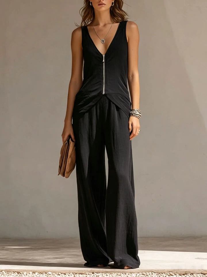 Lennora Zip Front Trouser Set