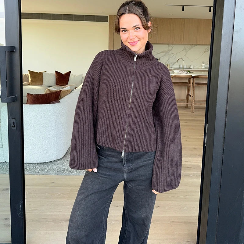 Elodie Ribbed Mock Neck Sweater