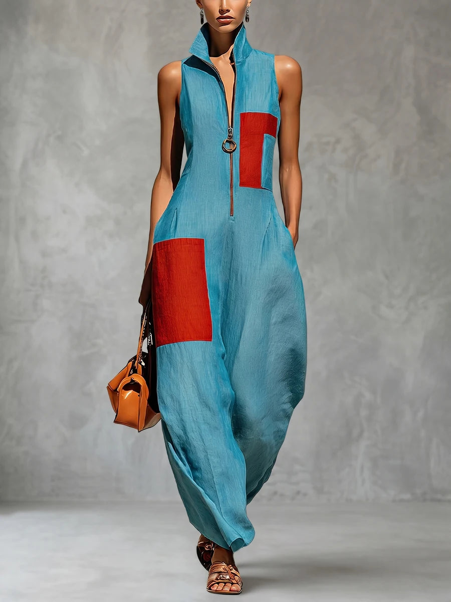 Charlotte Contrast Patchwork Jumpsuit