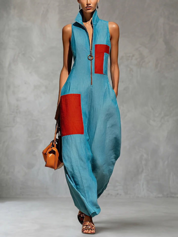 Charlotte Contrast Patchwork Jumpsuit