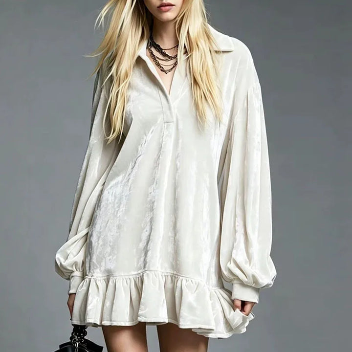 Rosalie Velvet Ruffle Mini Dress