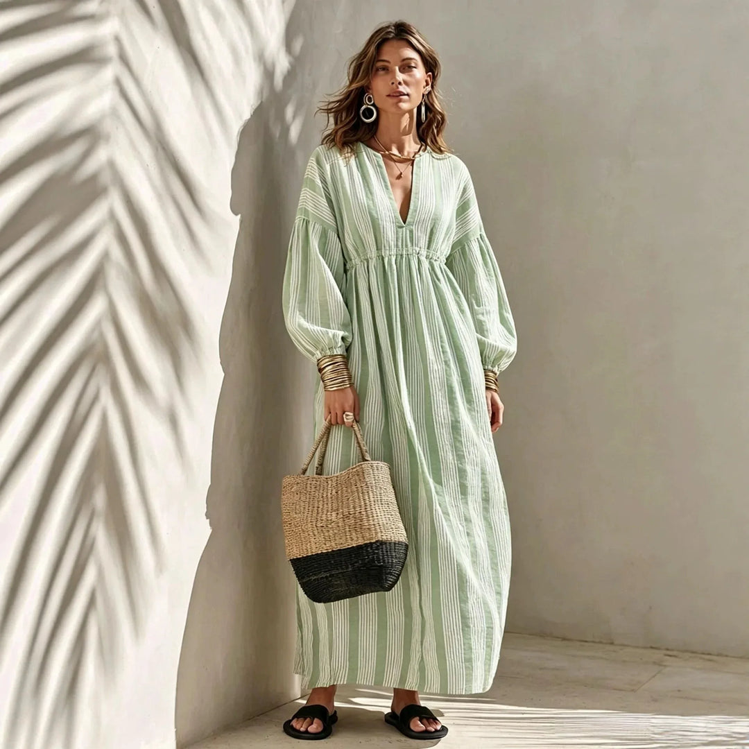 Harriet Relaxed Striped Midi Dress