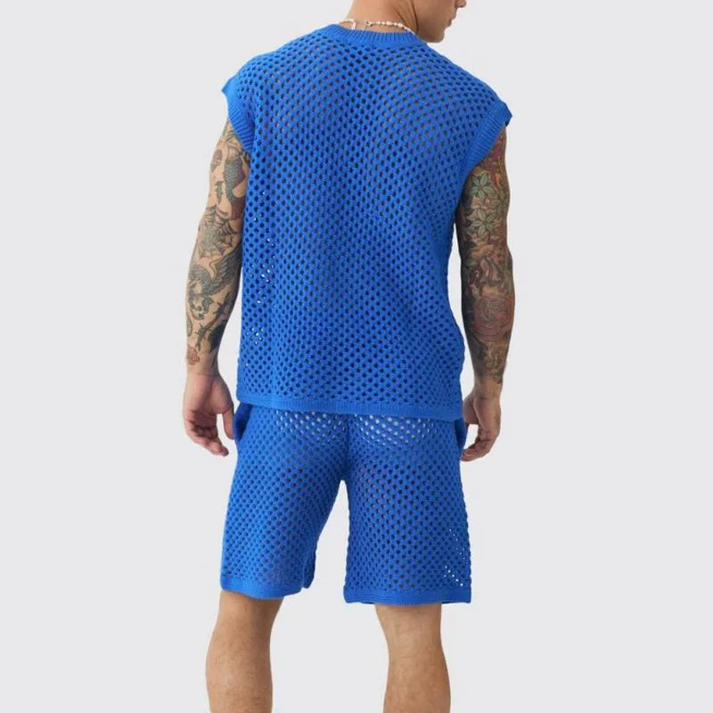 Sebastian V Neck Knit Short Set