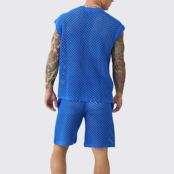 Sebastian V Neck Knit Short Set