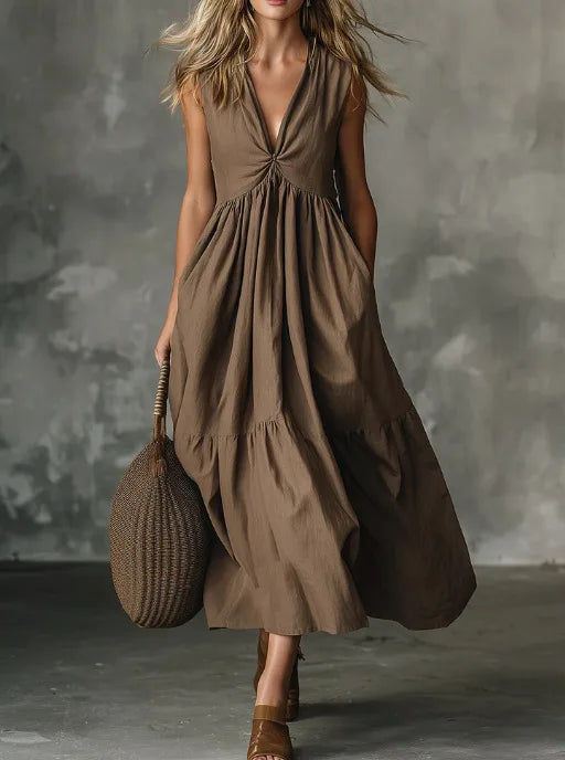 Cassidy Bohemian Gathered Waist Maxi Dress