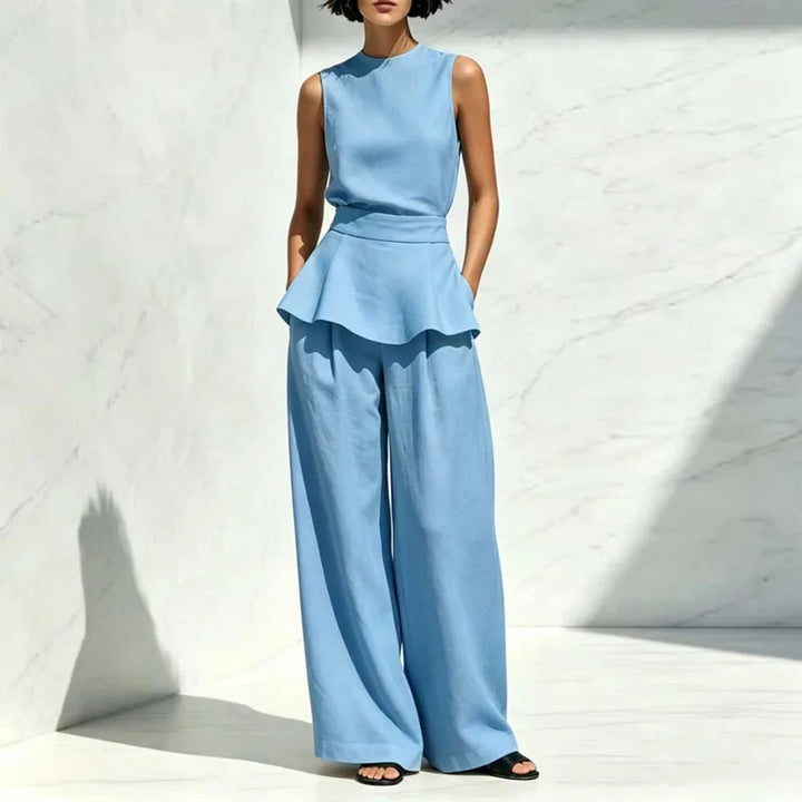 Camila Sleeveless Wide Leg Pants Set