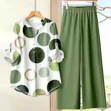 Madison Printed Loose Top Wide Leg Pants Set