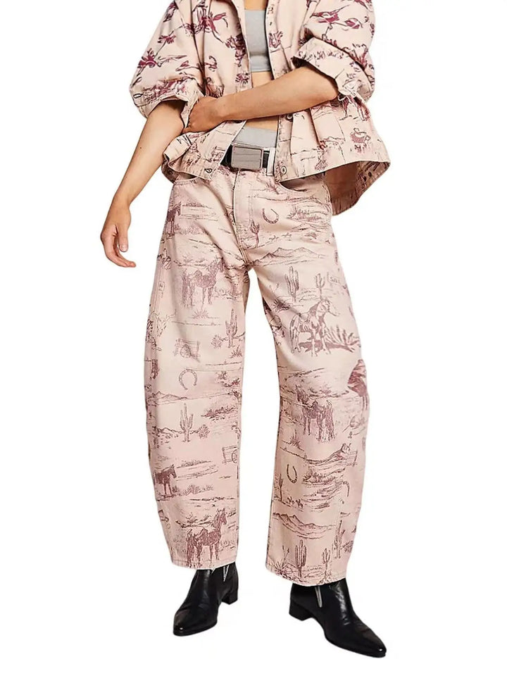 Lorelei Printed Wide Leg Jeans