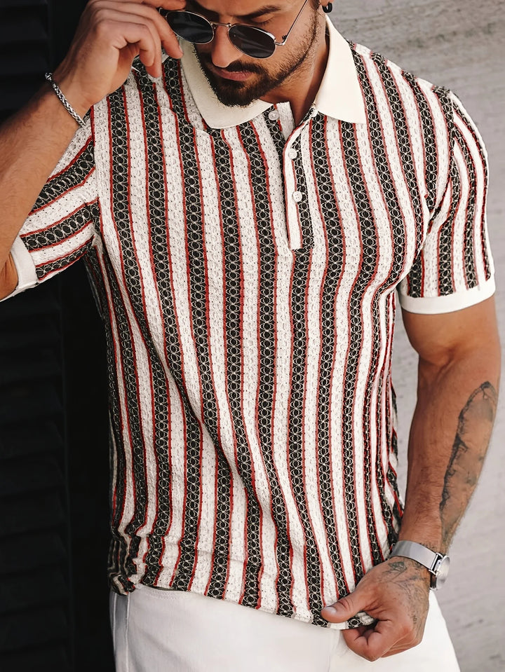 Declan Striped Ice Silk Polo