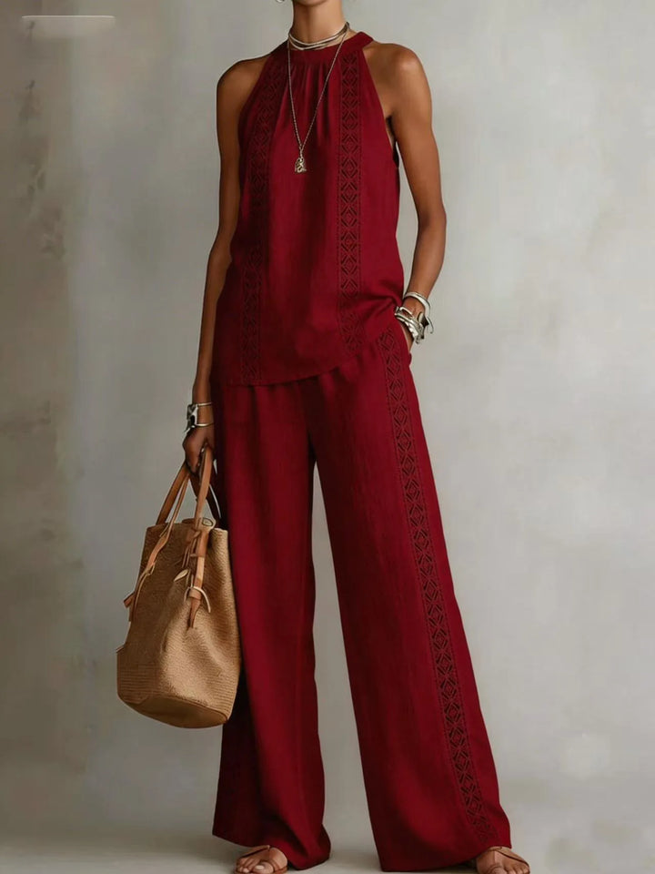 Aubrey Elegant Wide Leg Trouser Set