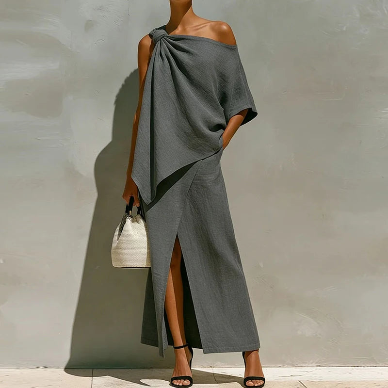 Faye One Shoulder Maxi Skirt Set