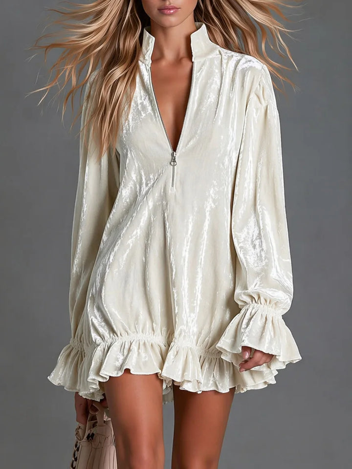 Marielle Ruffle Velvet Dress