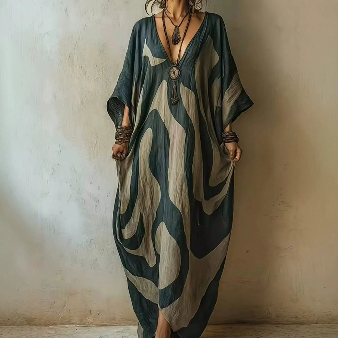 Coralie Abstract Print Maxi Dress