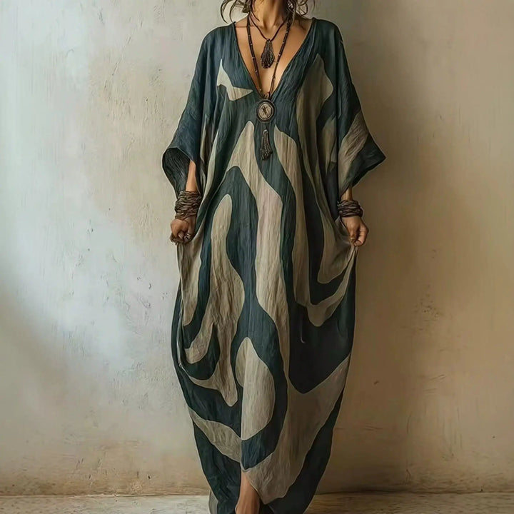 Coralie Abstract Print Maxi Dress